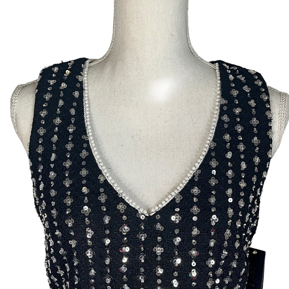 Seni & Cade Black Sequin V-Neck Mini Dress - Picture 5 of 7